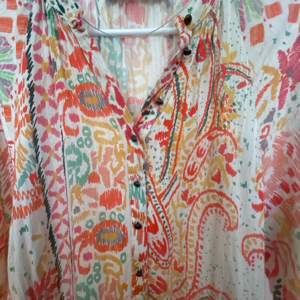 Zara Multicolor Metallic Thread Patterned Fabric - Picture 3 of 8